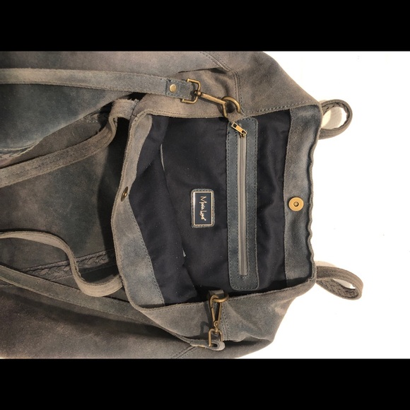 LF / Moda Luxe Real Suede Ombré Blue Tote - Picture 5 of 5